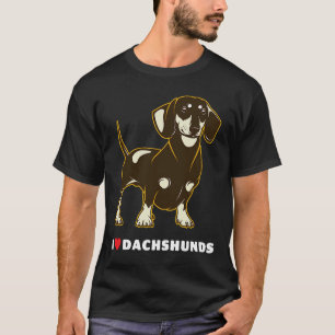 I Love Dachshunds Dog Art T-Shirt