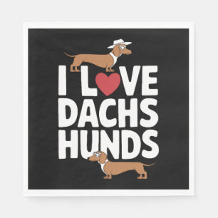 I Love Dachshunds Fun Graphic for Dog Lovers Napkin