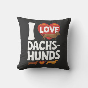 I Love Dachshunds Heartwarming Pet Lovers Design Cushion