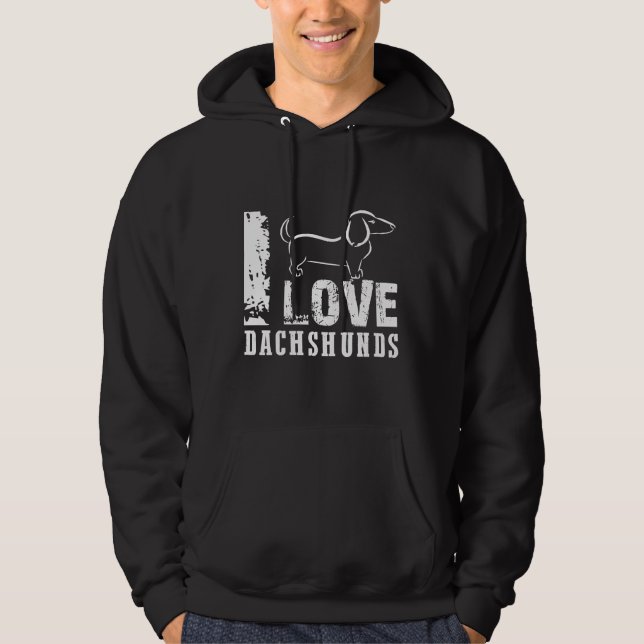 I Love Dachshunds    Hoodie (Front)