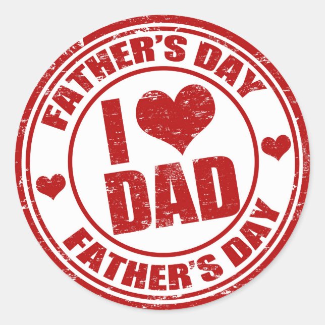 I love dad classic round sticker (Front)