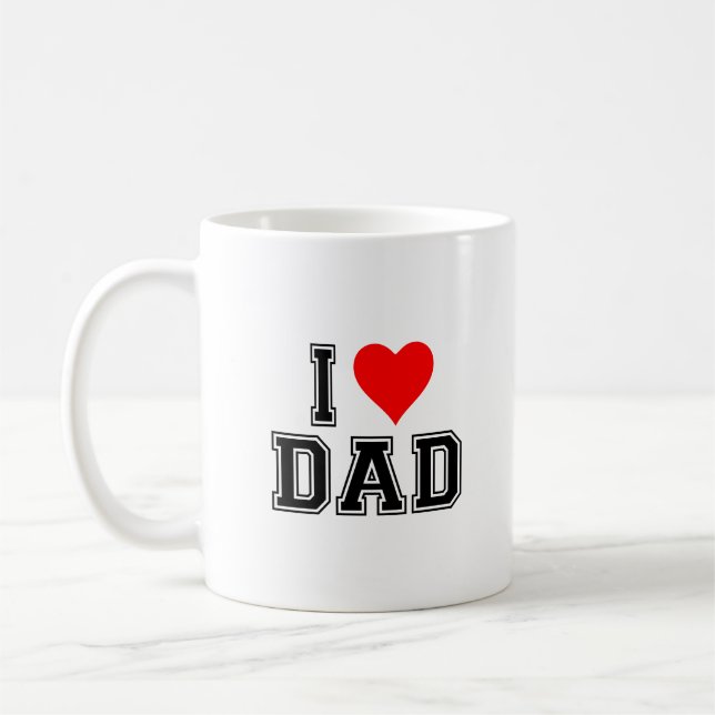 I Love Dad Coffee Mug – Minimalist Gift for Father (Left)