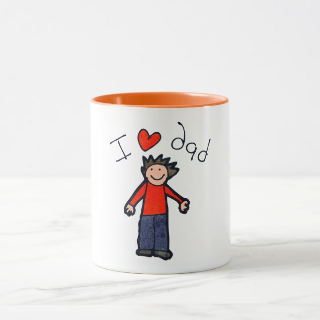 "I Love Dad" combo two toned mug. Mug (Center)