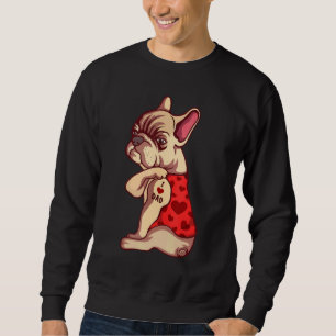 I Love Dad Dog Tattoo English Bulldog   French Bul Sweatshirt