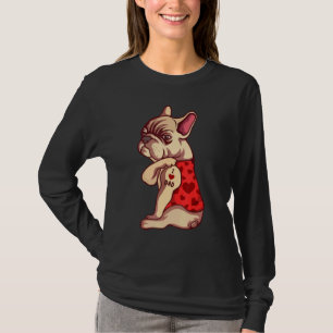 I Love Dad Dog Tattoo English Bulldog   French Bul T-Shirt