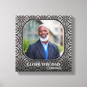 I Love Dad Fathers Day Grandpa Photo Personalise  Canvas Print