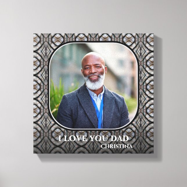 I Love Dad Fathers Day Grandpa Photo Personalise  Canvas Print (Front)