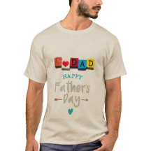 I Love Dad Father's Day T-Shirt | Cute ABC Blocks