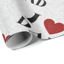 I Love Dad Glitter Wrapping Paper