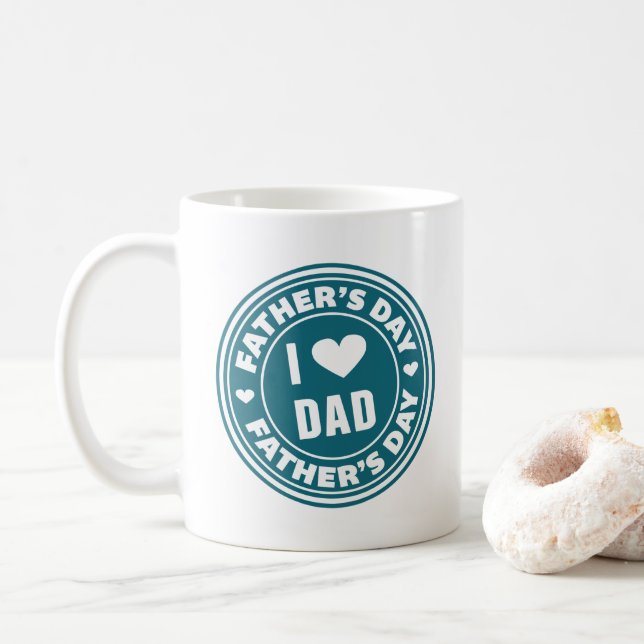 I Love Dad Happy Father's Day | Coffee Mug (With Donut)