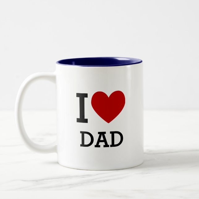 I Love Dad Mug Heart Graphic Father Gift (Left)