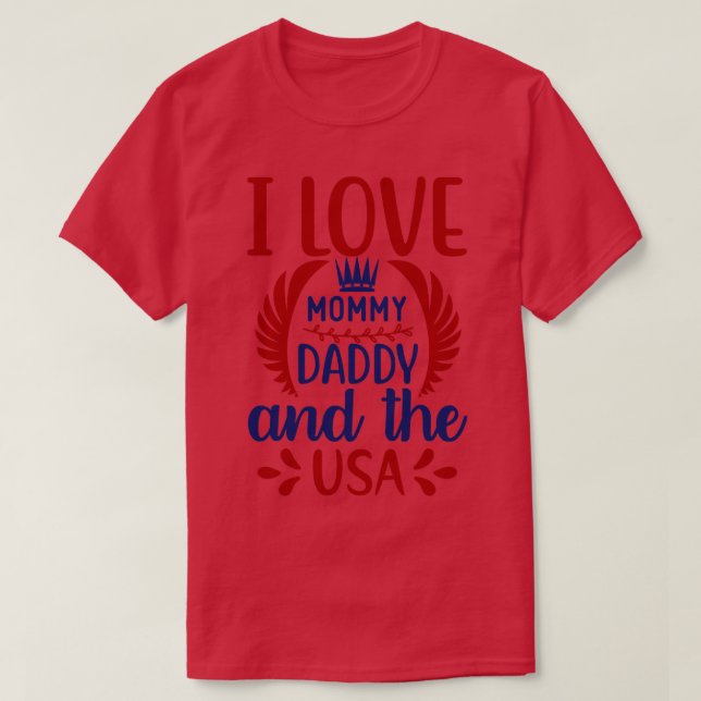 I Love Dad Mummy T-Shirt (Design Front)