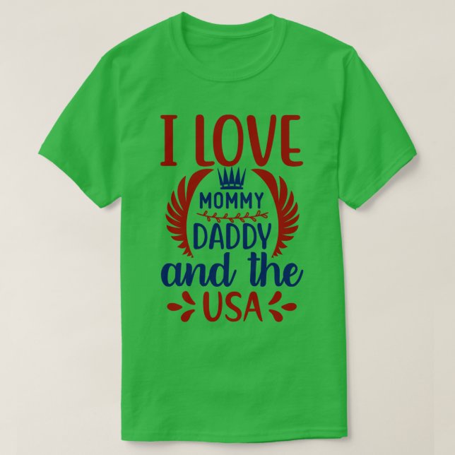 I Love Dad Mummy T-Shirt (Design Front)