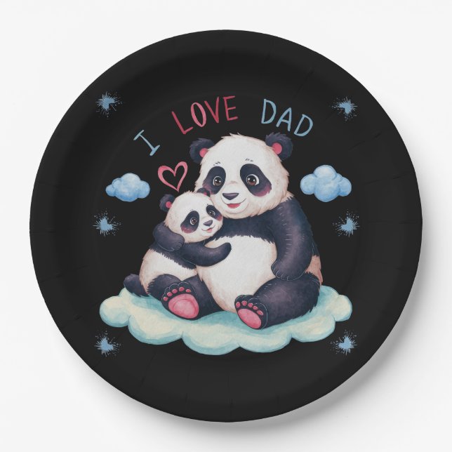 I Love Dad Paper Plate (Front)