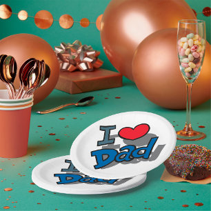 I Love Dad Paper Plate