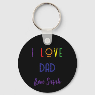 i love Dad photo Key Ring