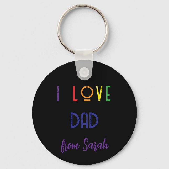 i love Dad photo Key Ring (Front)