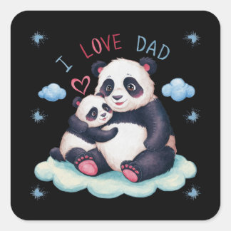 I Love Dad Square Sticker