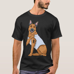 I Love Dad Tattoo Funny German Shepherd Dog Father T-Shirt