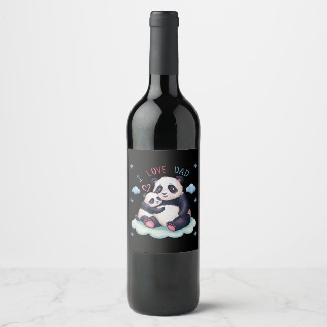I Love Dad Wine Label (Front)