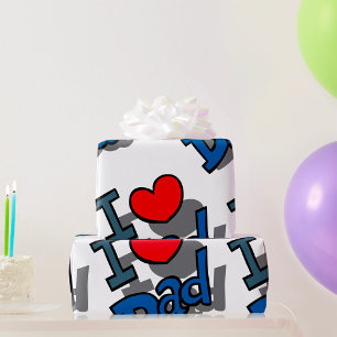 I Love Dad Wrapping Paper