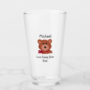 I Love Daddy Bear Best Personalised Glass