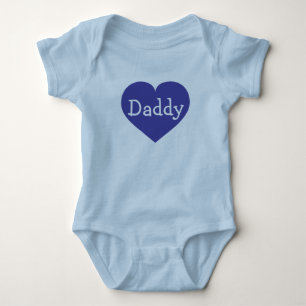 I love Daddy blue heart Baby Bodysuit