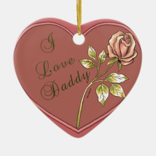 I Love Daddy Heart Ceramic Tree Decoration