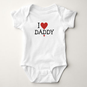 I Love Daddy Heart Custom  Baby Bodysuit