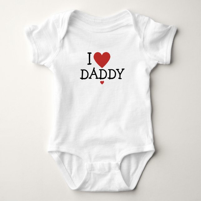 I Love Daddy Heart Custom  Baby Bodysuit (Front)