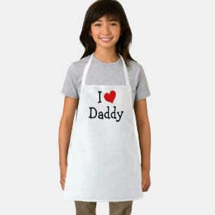 I Love Daddy Red Heart Apron