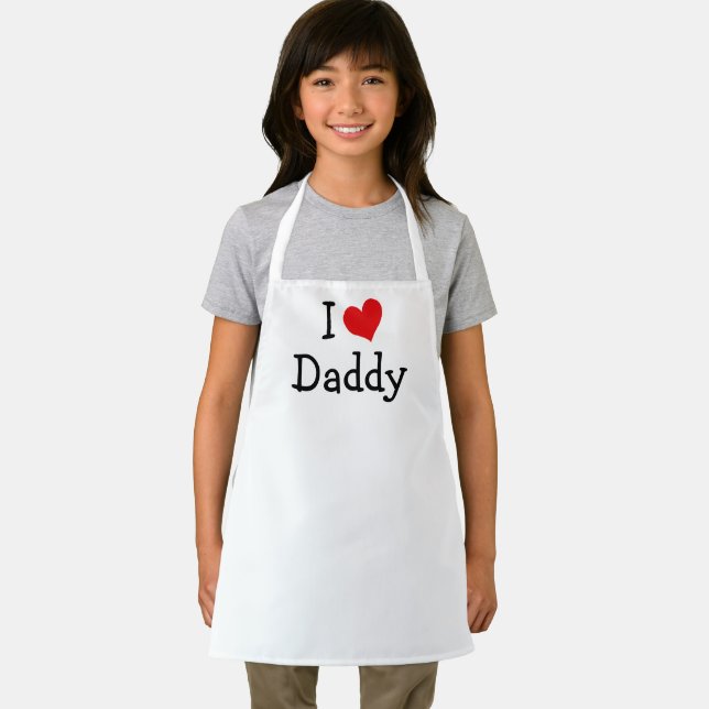 I Love Daddy Red Heart Apron (Insitu)