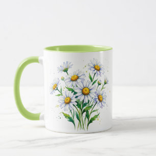 I love daisies. Watercolours. Mug