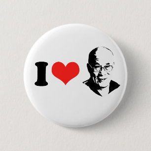 I Love Dalai Lama 6 Cm Round Badge