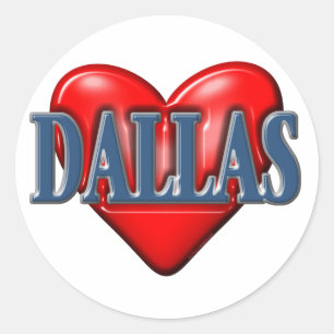 I love Dallas Texas Classic Round Sticker