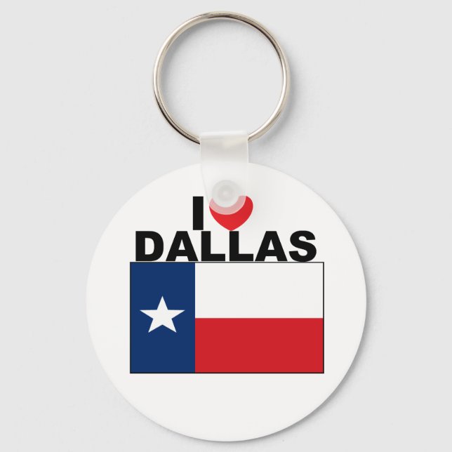 I Love Dallas, TX Key Ring (Front)