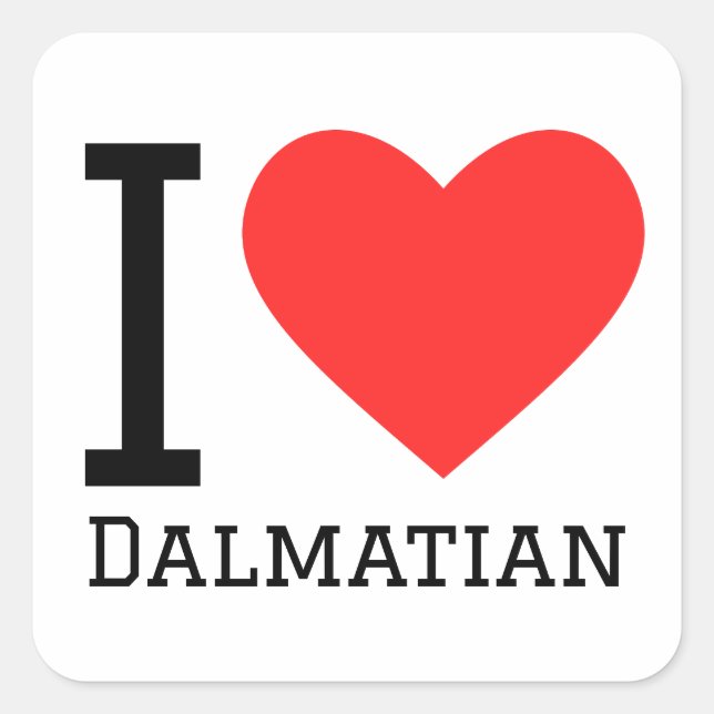 I love dalmatian  square sticker (Front)
