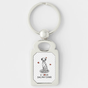 I Love Dalmatians (black 1) Hearts Cute Key Ring