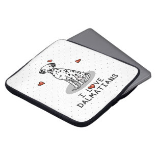 I Love Dalmatians (black 1) Hearts Cute Laptop Sleeve