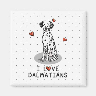 I Love Dalmatians (black 1) Hearts Cute Magnet