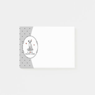 I Love Dalmatians (black 1) Hearts Cute Post-it Notes