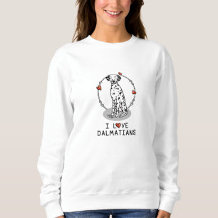 I Love Dalmatians (black 1) Hearts Cute Sweatshirt