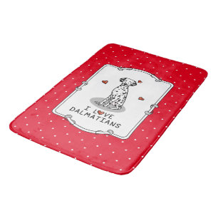 I Love Dalmatians (black 1) Hearts Fun Bath Mat