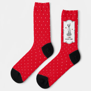 I Love Dalmatians (black 1) Hearts Fun Cute Socks