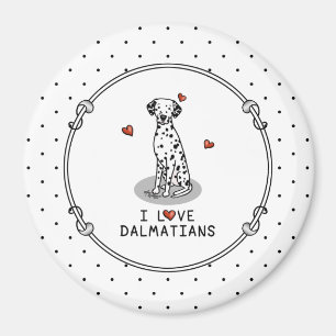 I Love Dalmatians (black 1) Hearts Fun Magnet