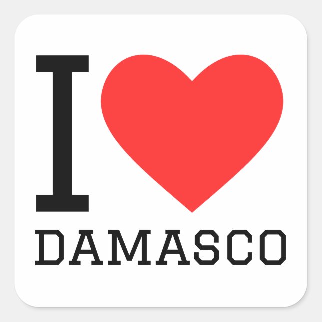 I love damasco square sticker (Front)