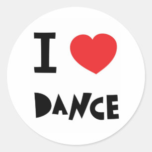 I love dance classic round sticker