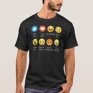 I Love Dance Emoticon (emoji) funny Social Icons T-Shirt