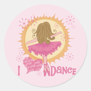 I Love Dance Tshirts and Gifts Classic Round Sticker