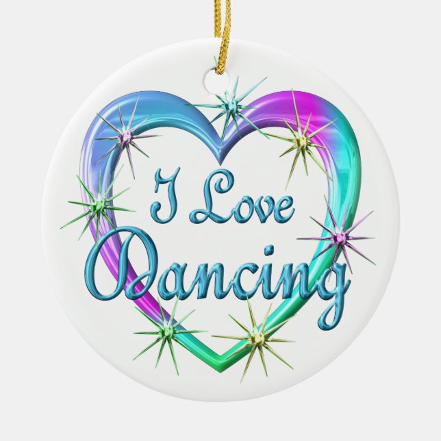 I Love Dancing Ceramic Tree Decoration (Front)